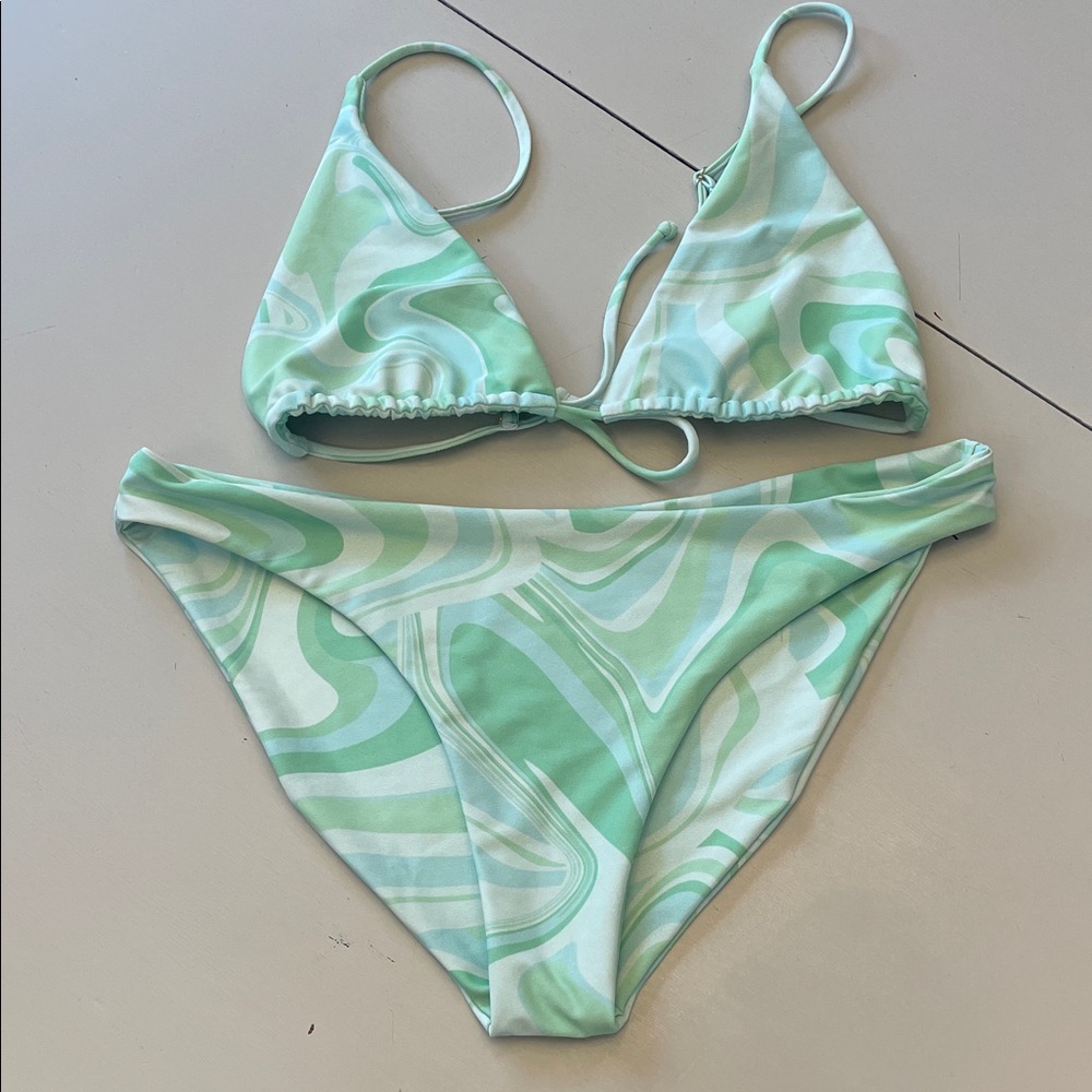 Skatie Pastel Green Swirl Bikini